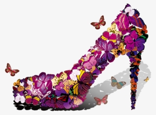 Clip Shoes Butterfly - Shoe Design Clipart #5779874