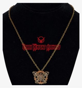Steampunk Butterfly And Gear Necklace - Necklace #5780076