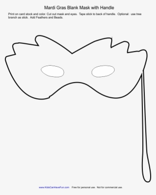 Mardi Gras Blank Mask To Color - Mask #5782440