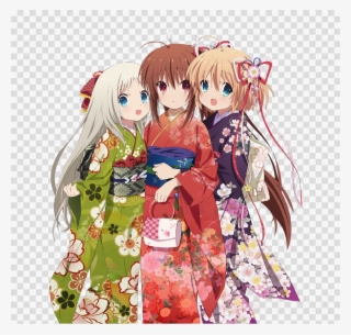 Anime Girl Kimono Little Clipart Little Busters Kimono - Little Busters Rin And Kud #5783631