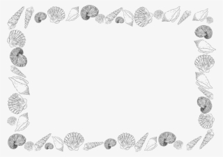 Kisscc Borders And Frames Seashell Drawing Black And - Shell Border Clip Art #5784018