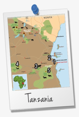 Map Highlights Of Southern Tanzania 13 Days, Highlights - World Map #5790226