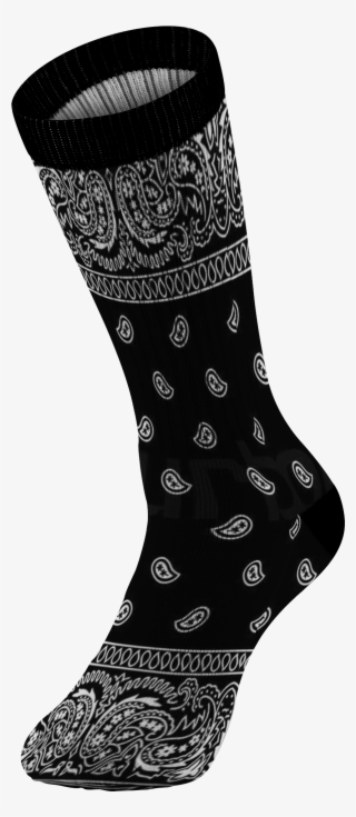Customized Bandana Design Print Socks, Unisex, Black - Sock #5794338
