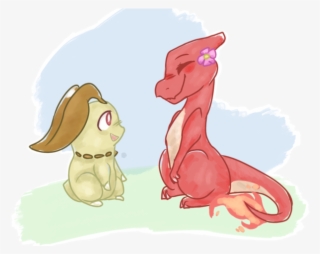 Charmeleon And Chikorita - Cartoon #5794877