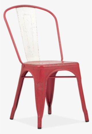 Hand Distressed Vintage Tolix Style Side Chair, Red - Khazana Home Furnishings Bastille Side Chair #5795427