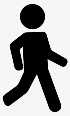 One Man Walking Vector - Stickman Silhouette #580097