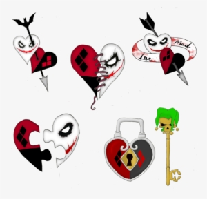 Mad Love Tattoo Design - Harley Quinn And Joker Symbol #580790