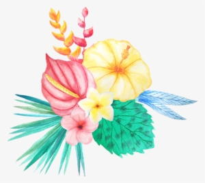Click And Drag To Re-position The Image, If Desired - Tropical Flower Watercolor Clipart #580973
