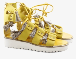 Sandals Celia 20 Nubuk Golden Glow Tassel Snake Dagget #582203