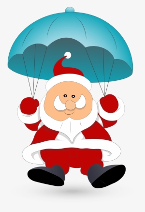 Santa Clipart Parachute - Santa Parachute Clipart #585293