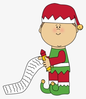 Clip Art Transparent Library Christmas Elf Clipart - Elf Making A List #585576