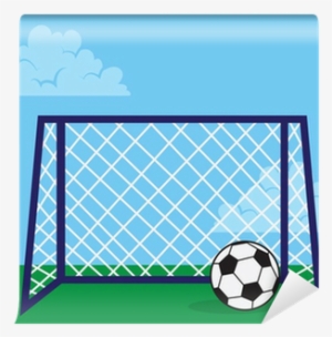 Soccer Net Outside With Soccer Ball Wall Mural • Pixers® - Football #585765