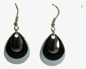 An Elegant Pair Of Black And White Sparkle Earrings - Earrings #586525