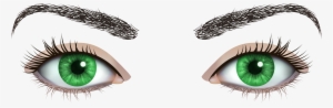 Green Female Eyes Png Clipart - Cílios E Sobrancelha Png #586886
