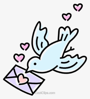 Bird With A Love Letter Royalty Free Vector Clip Art - Carta De Amor Png #587342