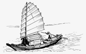 Download Vector - Sampan Boat #587551
