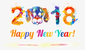 This Graphics Is Watercolor Spot Dye 2018 Happy New - Dye #588283