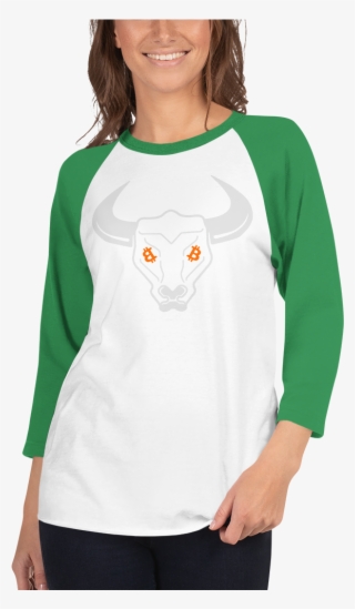 Bitcoin Taurus Bull 3/4 Sleeve Raglan Women's Shirt - Shirt #5800901