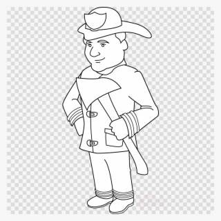 Firefighter Png Black And White Clipart Firefighter's - Clip Art #5814134