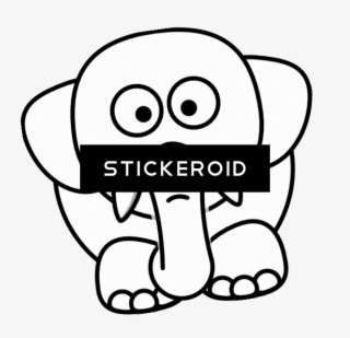 White Elephant Animals - Black And White Cartoon Elephant #5814719