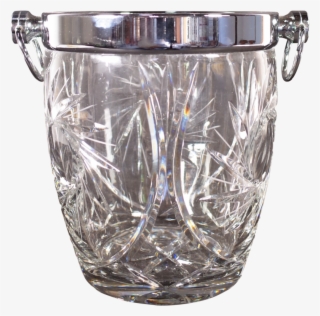 Cut Glass And Chrome Ice Bucket - Old Fashioned Glass #5816102