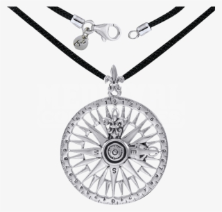 Silver Compass Rose Pendant And Cord - Flags Of Different Countries Individual #5819283
