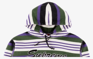 Supreme Striped Hooded - Jaket Supreme Striped Purple Black Green #5819756