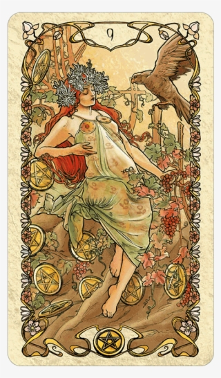 Main Menu Nine Of Discs - Mucha Tarot Cards #5822004