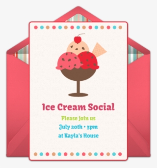 Ice Cream Social Online Invitation - Greeting Card #5823566