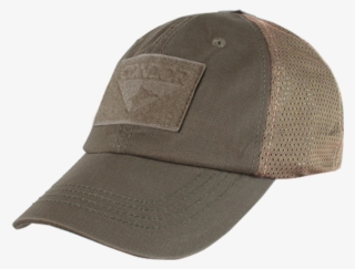 Condor Mesh Tactical Cap - Condor Mesh Brown Cap + Swat Patch White Grey #5825250