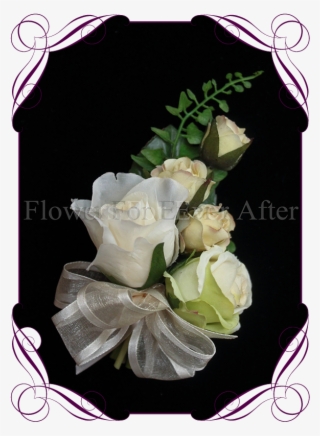 Silk Artificial Ivory Rose Pin Corsage For A Formal - Boutonnière #5828916