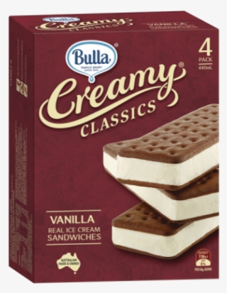 Bulla Creamy Classics Ice Cream Sandwiches Vanilla - Bulla Creamy Classics Ice Cream Vanilla & Boysenberry #5829538