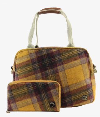 Mustard Yellow Tweed Tote Handbag - Shoulder Bag #5831645