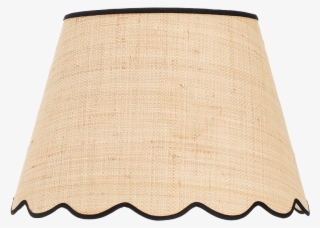 Raffia Scallop Lampshade With Black Trim 14" - Lampshade Png #5833221
