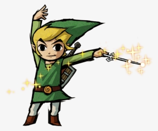 #link Using A #magic Wand From The Official Artwork - Legend Of Zelda The Windwaker Link #5835331