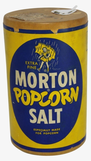 Vintage Morton Popcorn Salt Cardboard Container - Morton Salt Girl #5836100
