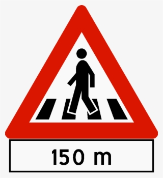 Png - Namibia Road Pedestrian Crossing Ahead Sign #5837006