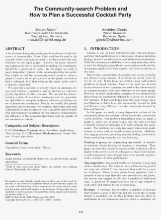 The Community-search Problem And How To Plan A Successful - Document #5838366