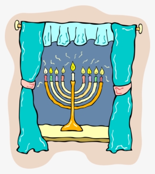 Vector Transparent Library Jewish Hanukkah Menorah - Dreidel #5841090