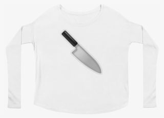 Women's Emoji Long Sleeve T-shirt - Throwing Knife #5842625