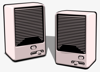 Vector Illustration Of Computer Audio Entertainment - Colorful Computer Speaker Clip Art #5845214