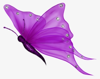 Butterfly Purple Wings Silver Wingedcreatures Shimmer - Transparent Background Butterfly Clipart #5845330