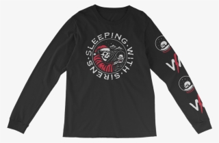 Black Crewneck Long Sleeve Featuring A Sleeping With - Hollywood Undead Comic Shirt #5846246
