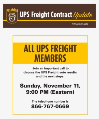 Ups Freight Conference Call - Teamsters Local 492 #5849430