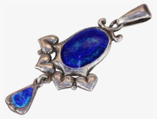 Antique Charles Horner Silver And Enamel Pendant Cobalt - Charles Horner #5850439
