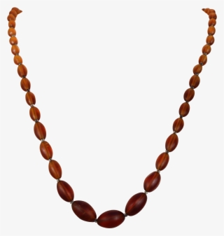 Brown Edwardian Glass Bead Necklace #5850501