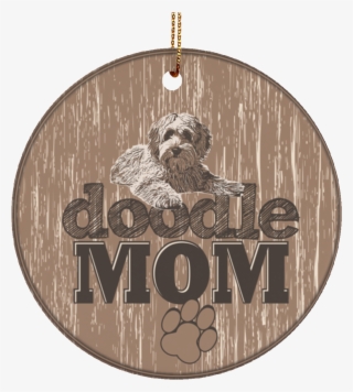 Doodle Mom Ceramic Circle Ornament - Kalakaar #5853223