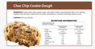 Nutritional Information - Smart Protein Bar - Choc Chip Cookie Dough #5853786
