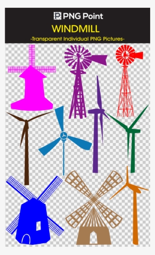 Silhouette Images, Icons And Clip Arts Of Various Windmills #5855019