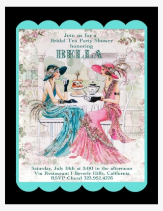 Gatsby Bridal Shower Tea Party Invitations - Art Deco Happy Birthday #5856931